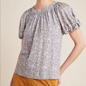 Linen Puff-Sleeved Top by Maeve